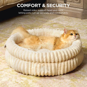 Hovicaed Groothandel Op Maat Gemaakt Zachte Warme Semi-Gesloten Kattenbak Hondenbed Huis Binnen Gezellig Comfortabel Huisdieren Kattenbed - Product Image 1