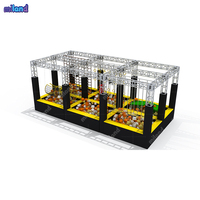 Équipement de parc Ninja Warrior, trampoline intérieur, mur d'escalade coloré, taille personnalisée pour l'entraînement, stimule la curiosité