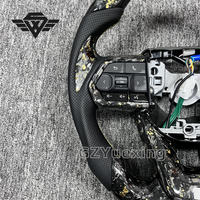 Volant sport en cuir et carbone forgé avec feuille d'or premium pour Landcruiser LC200/LC300 Hilux Prado 120/150