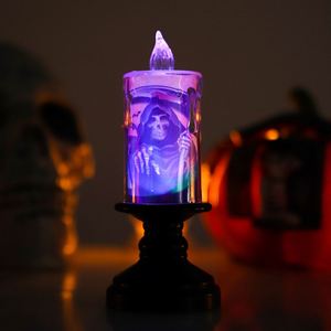 Candlestick Lamp Plastic Led Electronic Light <b>Witch</b> Haunted House Evil Pumpkin Party Supplies - Product Image 6