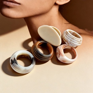 Qijun Ins Style New Special-Shaped <strong>Resin</strong> Casting Artistic Irregular Ring <strong>Strip</strong> Personality Jewelry - Product Image 1