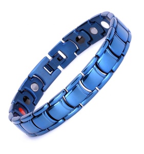 Benutzer definierte Bio Healing Stones Armbänder Paare Magnetischer Edelstahl Fern infrarot Germanium Magnetisches Schmerz linderung armband - Product Image 2
