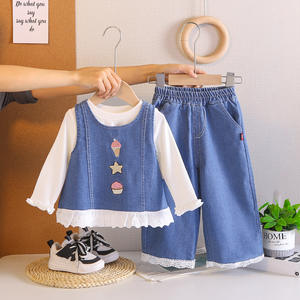 1 Pezzo <span class=keywords><strong>Abbigliamento</strong></span> per Bambine con Etichetta Privata, Stampa Animalier, Tinta Unita, Cotone, Primavera Autunno, Manica Lunga con Volant - Product Image 4