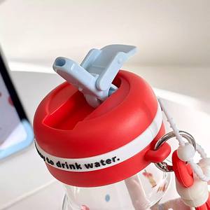 Zuo Mu Apple Shaped <b>Glass</b> Water Bottle 500Ml With Straw Large Capacity Student <b>Cup</b> For Back To School Gift - Product Image 3