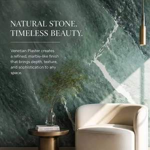 Revestimiento de Yeso Veneciano Premium Blue Kingfisher, Pintura de Yeso con Efecto Mármol Veneciano para Vestíbulos de Hoteles y Espacios Comerciales - Product Image 4
