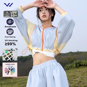 Women's <b>Lightweight</b> UV Protection <b>Summer</b> Windbreaker Patchwork Hooded Sun <b>Jackets</b> with UPF50 Quick Dry and Anti-UV Features - Product Image 1