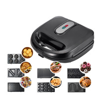 Machine à sandwichs multifonctionnelle 10-en-1 avec plaques amovibles, gaufrier, machine à beignets, crêpière, grill électrique antiadhésif pour petit-déjeuner