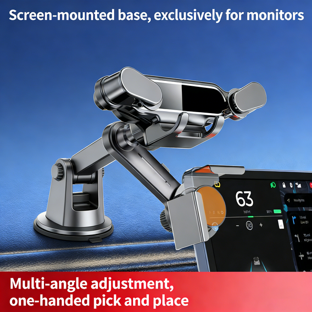Screen Style Base Phone Holder Suitable for Large Car Screen Infotainment Screens Alloy Metal Car Phone Holder