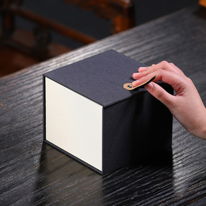 Embossed Sponge-Lined Recycled Paper Self-Erecting Gift Box with Hook-and-Loop Closure Custom Logo for Tea set <b>Packaging</b> - Product Image 4