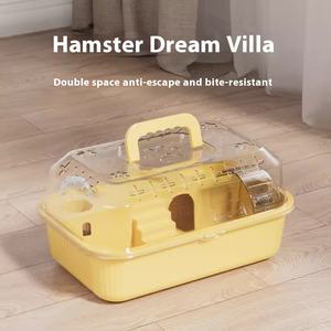 Gabbia per Orsi e Criceti in Plastica Dorata con Vassoio e Acqua, Nuovo Design Animale Cartoon, Ampio Spazio, Prezzo Promozionale all'Ingrosso - Product Image 4