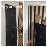 Panneaux acoustiques en bois 3D insonorisés Akupane avec grille en chêne blanc et crochet rotatif