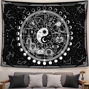 <span class=keywords><strong>Tapisserie</strong></span> personnalisée de style bohème <span class=keywords><strong>noir</strong></span> <span class=keywords><strong>et</strong></span> <span class=keywords><strong>blanc</strong></span> pour Amazon Ins Style décoration de chambre tissu suspendu motif imprimé - Product Image 3