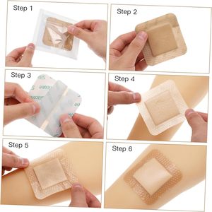 Pansement en mousse de silicone médical pour plaies, 7,5 cm x 7,5 cm, sûr et sain, avec bordure - Product Image 5