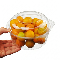 Bol à salade en plastique transparent 32DL avec couvercle en dôme, récipient jetable pour fruits, préparation de repas, pastèque et pâtes, vente en gros