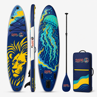 Planche de paddle gonflable de luxe avec pont en EVA, siège de kayak, pagaie, pompe et sac à dos pour l'aventure en bord de mer, en lac et en extérieur