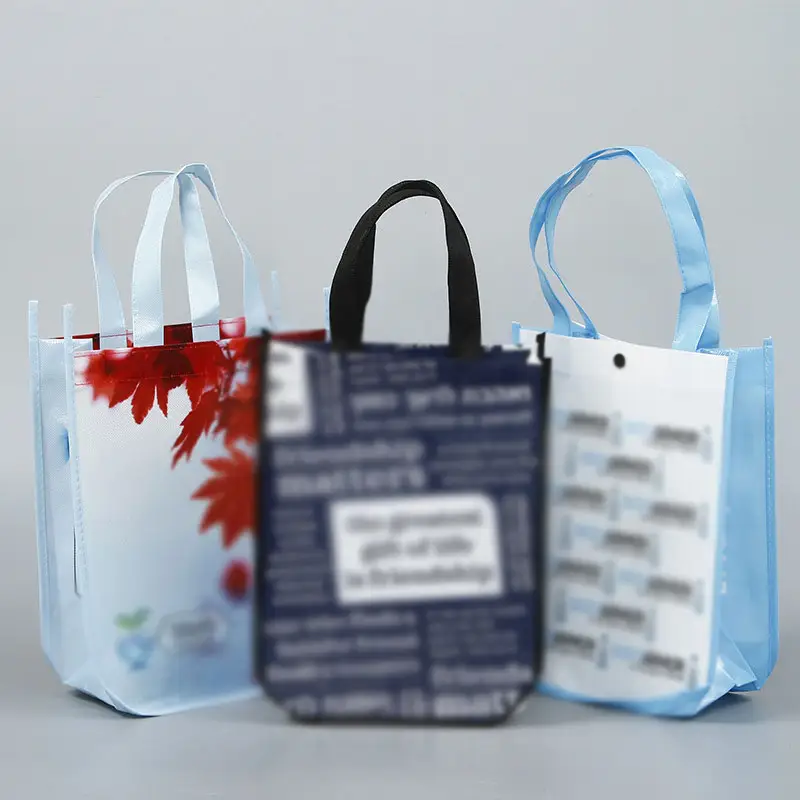 Wholesale Custom Printed Logo Reusable Round Corner Laminated PP Non Woven Shopping Tote Bag