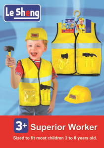 3-8 वाई पॉलिएस्टर के साथ सस्ते बच्चों इंजीनियरिंग कॉस्प्ले कपड़े - Product Image 3