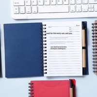 Cuaderno de Notas Adhesivas con Cubierta de PVC y Papel Fluorescente, Combinación de Cuaderno y Bloc de Notas, Cuadernos de Bolsillo de Hojas Sueltas para Estudiantes, Regalos Empresariales Personalizados