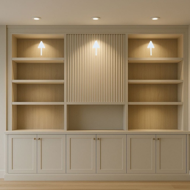 Built in Living Room TV Cabinet Custom Wall Unit for Home Storage