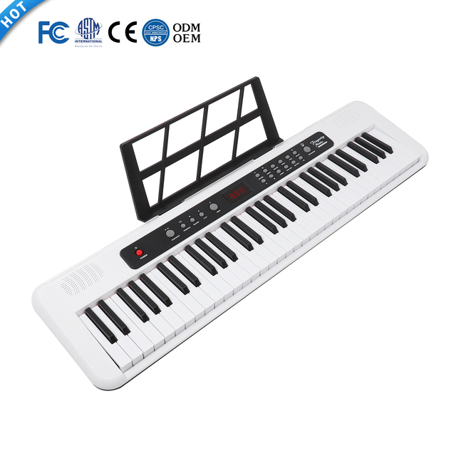 Full Size Red Beginner 61-Key Electronic Keyboard Piano with Built-In Speaker and Portable Design