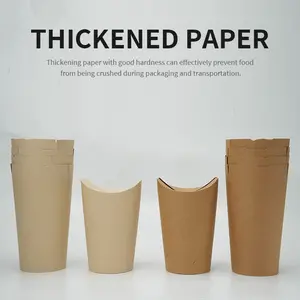 Ready Bulk Without Logo Take Out Oil-proof Kraft Paper Bamboo Paper Food Grade Disposable Butterfly Paper Cups