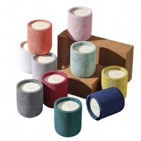 Frascos de Cerámica Decorativos de Lujo con Etiqueta Personalizada de Estilo Natural, Portavelas Vacíos de 10 oz para Hacer Velas