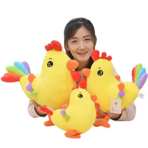 Boneka maskot ayam warna-warni mainan hadiah Tahun Baru