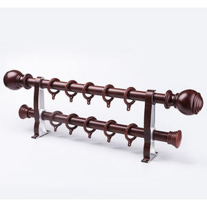 IKSUN Nouveau Design Décoratif En Aluminium <span class=keywords><strong>Douche</strong></span> Bois Grain Embouts Support Fenêtre Rideaux Tringles pour Salon - Product Image 5