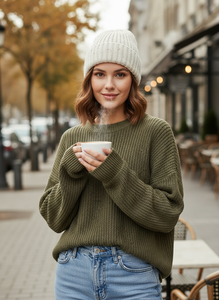 수채화 스페클 비니 부드러운 옴브레 도트 리브 니트 모자 은은한 파스텔 팔레트 편안한 슬라우치 캡 부드러운 감성의 일상 착용용 - Product Image 6