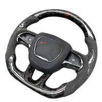 Volant en fibre de carbone forgé avec LED pour Dodge Challenger Hellcat Charger Rt Srt Scat Pack 2014 2015 2016 2017 2018 2022 2023