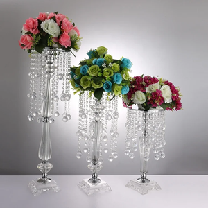 Centros de mesa de decoración de boda con implementos de flores de cristal - Product Image 1