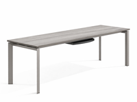 Bureau d'écriture individuel en fer, table de travail moderne pour bureau et étude avec surface spacieuse, plateau en bois écologique réglable