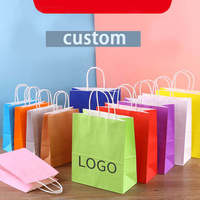 Sac en papier kraft marron personnalisé en gros pour la livraison de nourriture et le shopping, avec logo et poignée, idéal pour les gâteaux