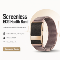 Bracelet intelligent sans écran, surveillance ECG et oxygène sanguin, longue autonomie de la batterie, podomètre, étanche IP67, bracelet de fitness pour personnes âgées