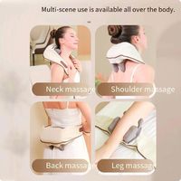 Châle de massage multifonction haut de gamme avec télécommande sans fil et contrôle manuel, pétrissage 3D et chauffage pour le soulagement des douleurs au cou, aux épaules, au dos et aux hanches