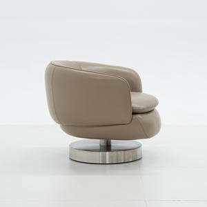 Fauteuil pivotant en acier inoxydable - Chaise pivotante minimaliste italienne |   Fauteuil individuel de luxe léger pour villa et penthouse - Product Image 2