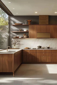 Gabinetes de Cocina de Madera Clara Hechos a Medida Vermonhouzz con Barra de Desayuno Compacta para una Decoración Cálida y Neutral en Toda la Casa - Product Image 3