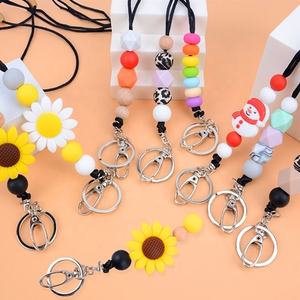 Perles en silicone pastel personnalisées, badge d'identification, cadeau pour infirmière, étudiant, enseignant, cordon en perles de silicone - Product Image 1