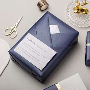 Yarcony Shimmer Deep <b>Blue</b> Wrapping Paper <b>Roll</b> 17 Inches X 33 Feet Pearly Lustre Gift Wrap Birthday - Product Image 4