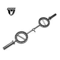 HUISHENG Acier Q235 28*1200mm Barre rotative 16KG Barre d'haltère avec poignée rotative pour les yeux Poids libres Équipement de fitness