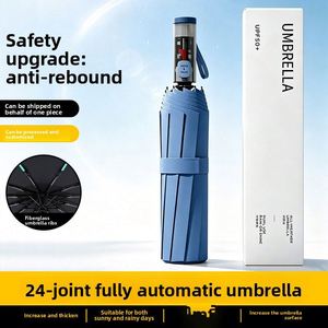 Nouveau Parapluie Entièrement Automatique à Trois Plis Renforcé en Fer pour Hommes et Femmes - Pliage Compact Taille Extra-Large Protection UV Cadeau d'Affaires - Product Image 4