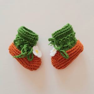 Ensemble bonnet et chaussons citrouille pour bébé, bonnet et chaussons, ensemble cadeau pour nouveau-né, chaussettes confortables en tricot, <span class=keywords><strong>chaussures</strong></span>, bonnet chaud, ensemble de 2 pièces - Product Image 2