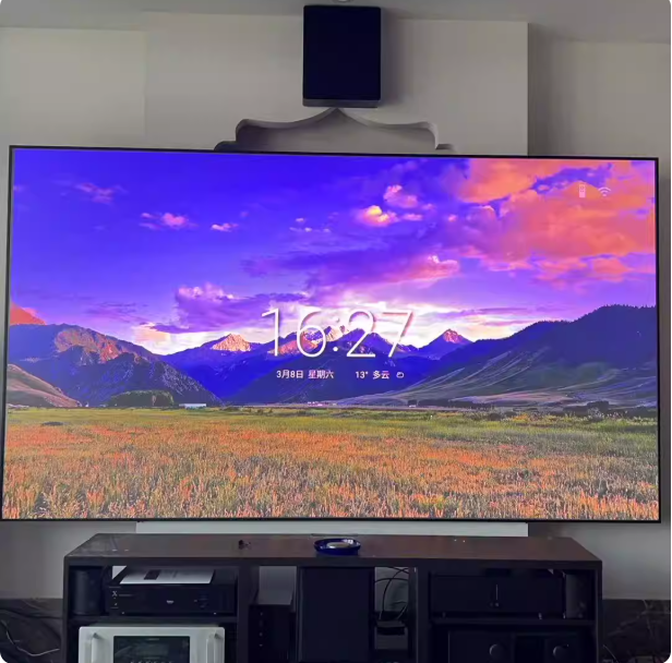 SUYUN 100-Inch Long-Throw Ambient Light Rejecting Projection Screen 4K HD Anti-Glare Eye-Friendly Retractable  Portable Model Z2