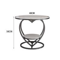 Table console circulaire en or moderne Table d'appoint en métal au design nouveau avec toit en pierre pour le salon, la chambre à coucher ou le bureau à domicile