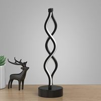 Lámpara de mesa LED de diseño en espiral, enchufe USB con luz regulable de 3 colores para escritorio de oficina, mesita de noche de dormitorio
