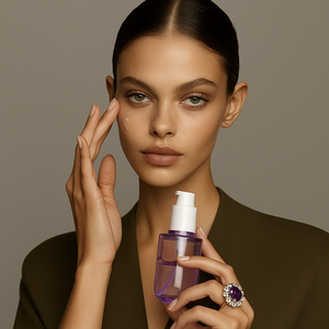 80ml Thick PETG Flat Shoulder Purple Clear Body Custom Logo Skin Care Serum Cream Essence Oil <strong>Milk</strong> Toner Plastic Pump <strong>Bottles</strong>
