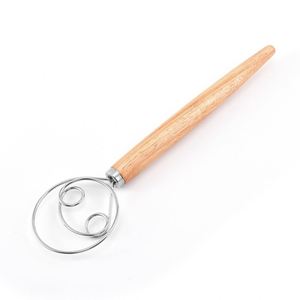 Fouet à pâte en acier inoxydable de haute qualité 12/13,5 pouces avec manche en bois pour la pâtisserie – Vente chaude personnalisée - Product Image 3