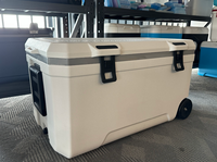 Igloo 120L Grande glacière avec boîte isolée de style moderne à roues pour pique-nique de pêche en plein air
