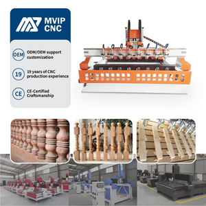 8-Spindle 4-<strong>Axis</strong> <strong>CNC</strong> <strong>Wood</strong> <strong>Router</strong> | Cylinder Engraving Machine for Columns/Pillars Multi-Head Rotary <strong>Carving</strong> with High Precision - Product Image 1
