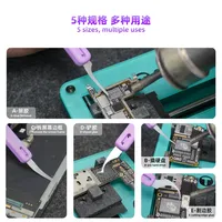 LB Tool 5 en 1 Kit de réparation de téléphone portable résistant à la chaleur 300 °C Poignée intégrée CPU IC Glue Removal Prying Hard Drive PCB Tool